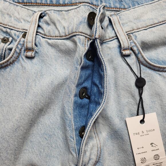 Rag & Bone Beck Jeans Cropped Tapered Relaxed Button Fly Straight Light Wash 32 - Picture 5 of 8